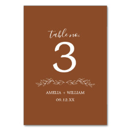 Tarjeta de número de mesa de boda con monograma de