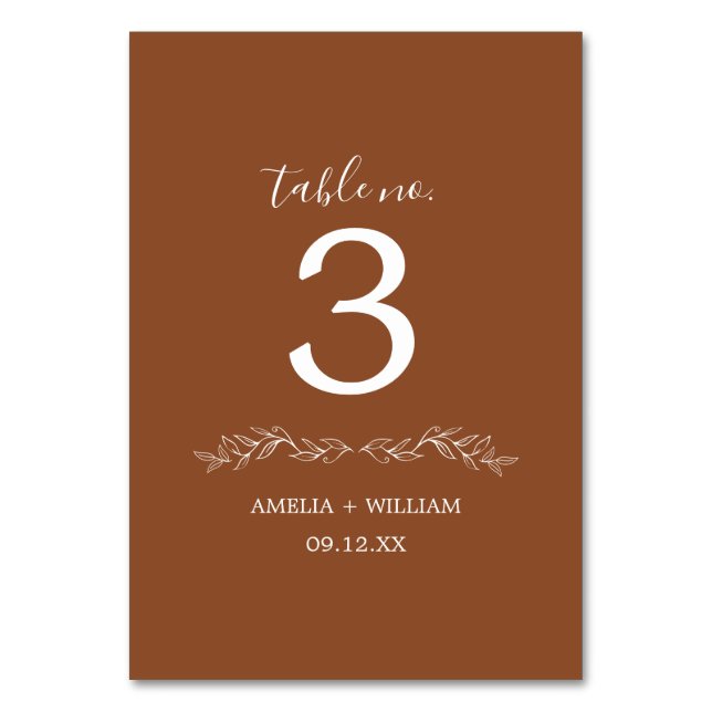 Tarjeta de número de mesa de boda con monograma de (Reverso)