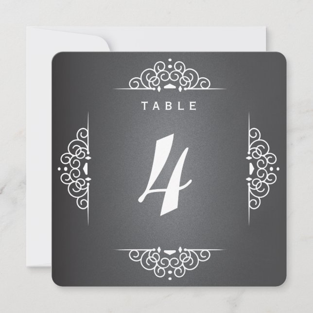 Tarjeta de número de mesa de boda con pizarra de a (Anverso)