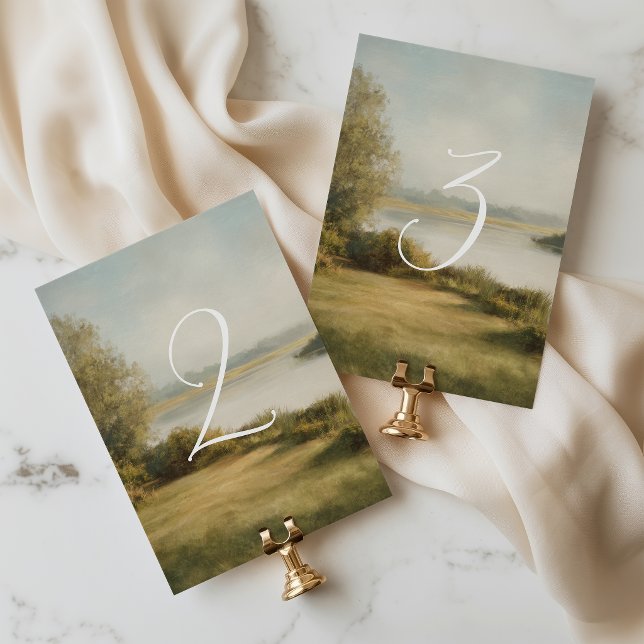 Tarjeta de número de mesa de boda de campo pintado (Subido por el creador)