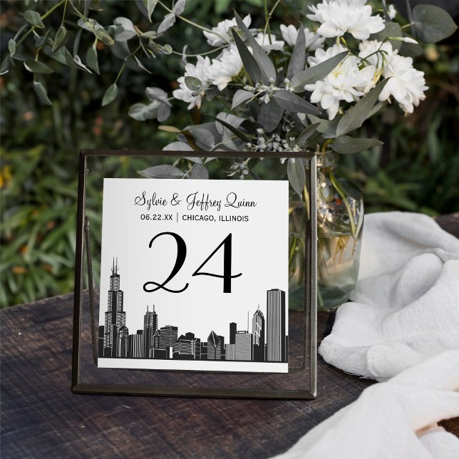 Tarjeta de Número de Mesa de Boda de la Silueta de (Subido por el creador)