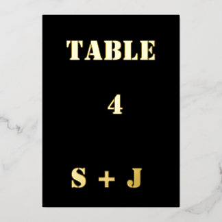 Tarjeta de número de mesa de boda de papel de alum
