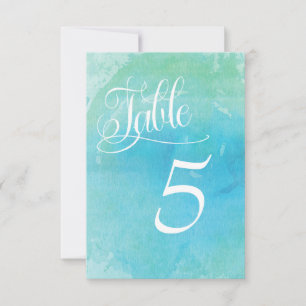 Tarjeta de número de mesa de boda de playa oceánic