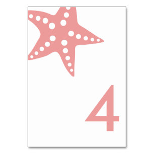 Tarjeta de número de mesa de Boda de Starfish mode