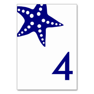 Tarjeta de número de mesa de Boda de Starfish mode