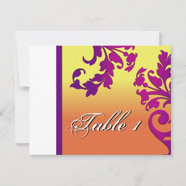 Tarjeta de Número de Mesa de Boda - Destino Tropic (Anverso)