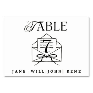 Tarjeta de número de mesa de boda – Diseño minimal