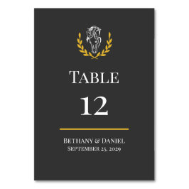 Tarjeta de número de mesa de boda ecuestre elegant