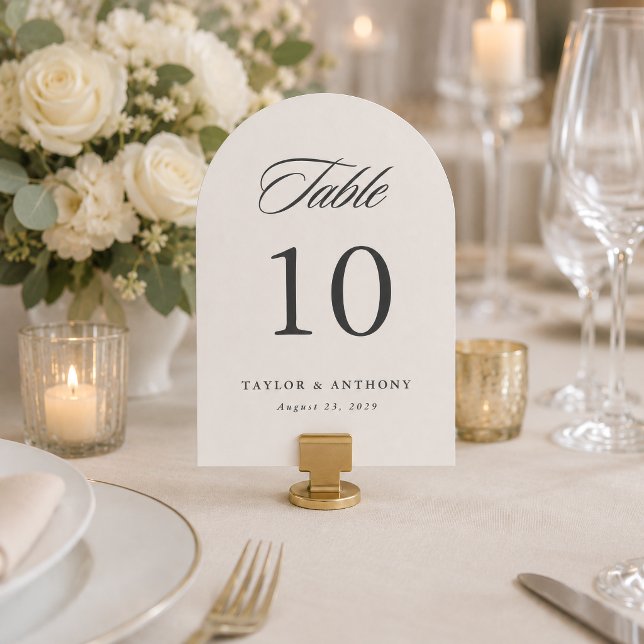 Tarjeta de número de mesa de boda elegante simple (Subido por el creador)