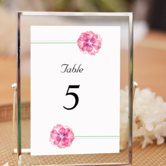 Tarjeta de número de mesa de boda elegante y minim