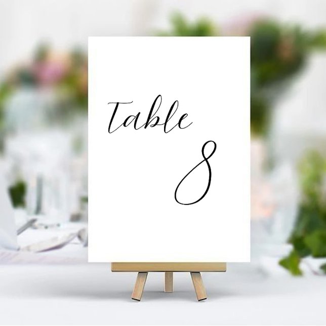 Tarjeta de número de mesa de boda elegante y minim (Subido por el creador)