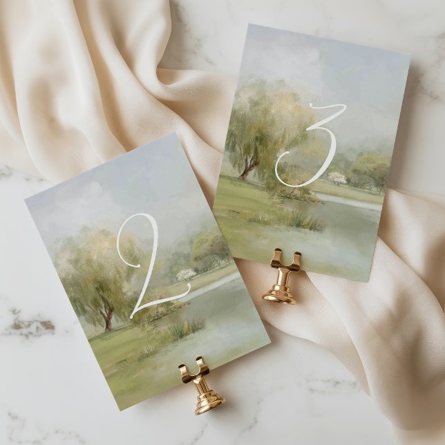 Tarjeta de número de mesa de boda en el campo fran (Subido por el creador)