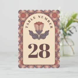 Tarjeta de número de mesa de boda en estilo Art No