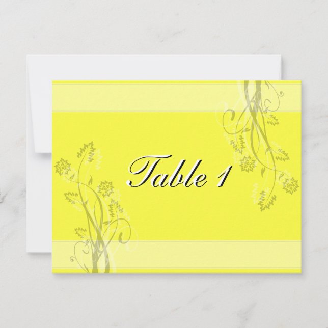 Tarjeta de número de mesa de boda - Floral blanco  (Anverso)