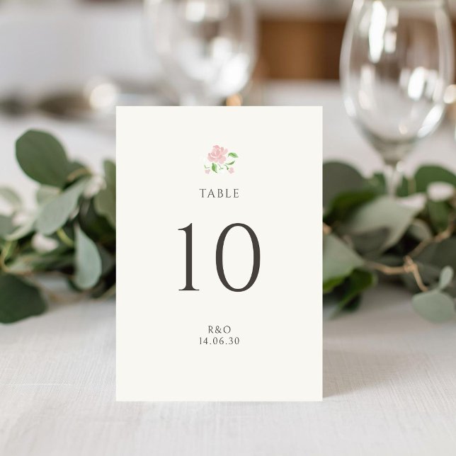 Tarjeta de número de mesa de boda floral chic verd (Subido por el creador)