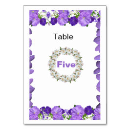 Tarjeta de número de mesa de boda floral con arco