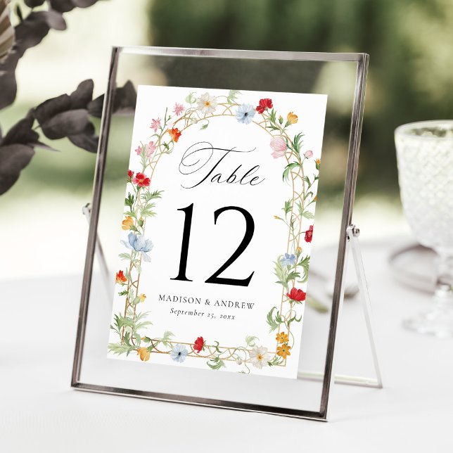 Tarjeta de número de mesa de boda floral de jardín (Subido por el creador)