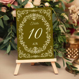 Tarjeta de número de mesa de boda floral vintage r