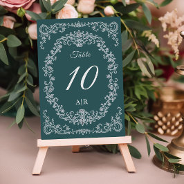 Tarjeta de número de mesa de boda floral vintage r