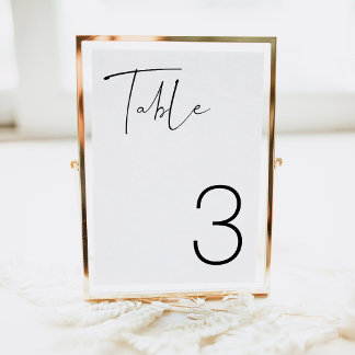 Tarjeta de número de mesa de boda minimalista mode