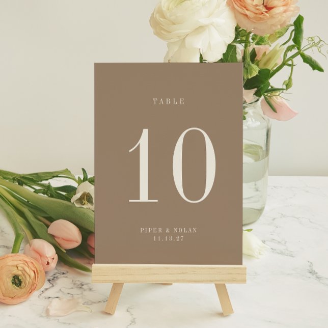 Tarjeta de número de mesa de boda OASIS Taupe (Subido por el creador)