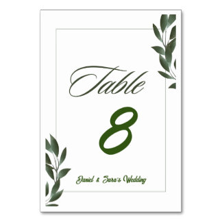 Tarjeta de número de mesa de boda personalizable v