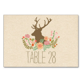 Tarjeta de número de mesa de boda rústico de campo