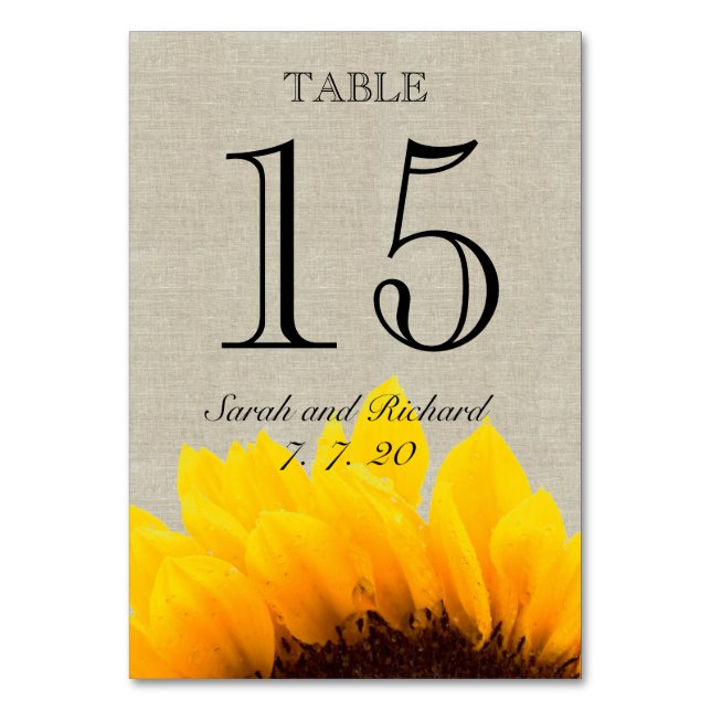 Tarjeta de número de mesa de Boda Rústico de Giro  (Anverso)