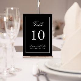Tarjeta de número de mesa de boda simple y elegant