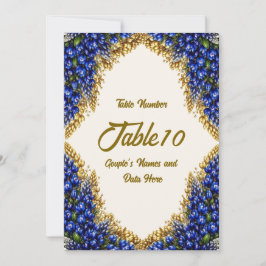 Tarjeta de número de mesa de boda Texas Bluebonnet