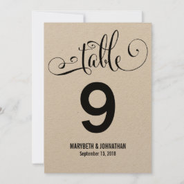 Tarjeta de número de mesa de boda We Do rústica mo