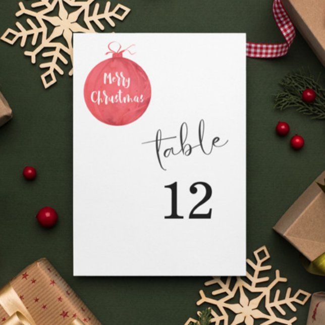Tarjeta de número de mesa de bola de Navidad (Subido por el creador)