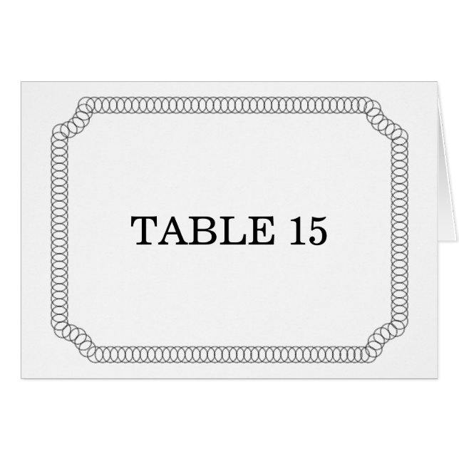 Tarjeta de número de mesa de boletos rodeados por  (Anverso (Horizontal))