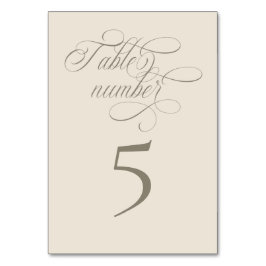 Tarjeta de número de mesa de caligrafía de Villa T