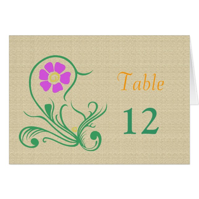 Tarjeta de número de mesa de comedor (Anverso (Horizontal))