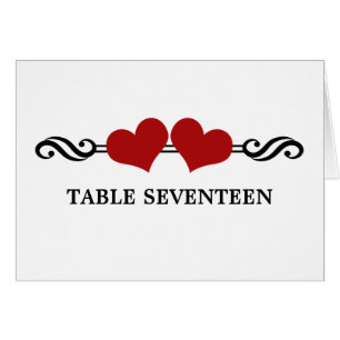 Tarjeta de número de mesa de Corazones Elegantes, 