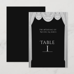 Tarjeta de número de mesa de cortinas de HOLLYWOOD