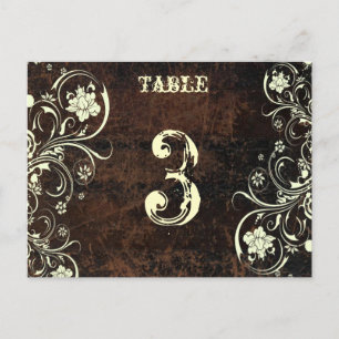Tarjeta de número de mesa de cuero esposado (crema