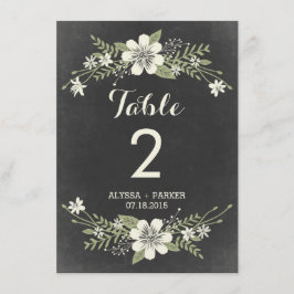 Tarjeta de número de mesa de doble cara Chalkboard