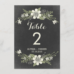 Tarjeta de número de mesa de doble cara Chalkboard