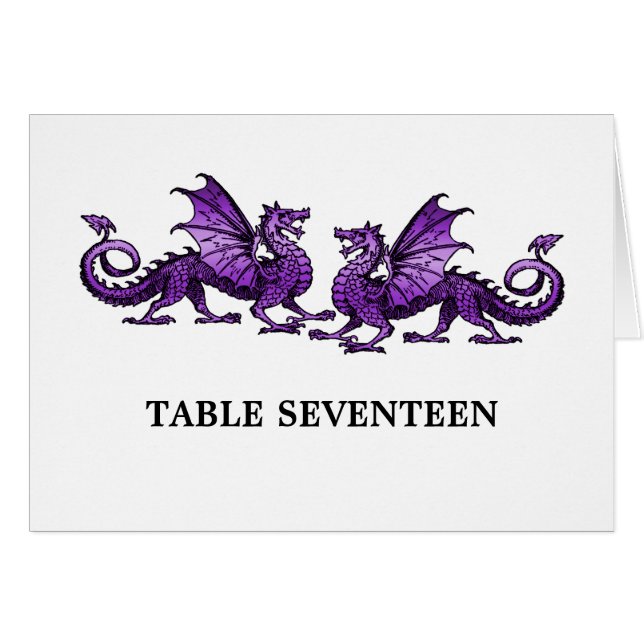 Tarjeta de número de mesa de dragones puros elegan (Anverso (Horizontal))