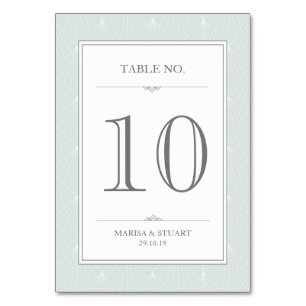 Tarjeta de número de mesa de elegancia art déco ve