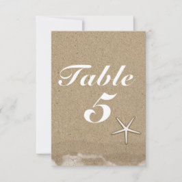 Tarjeta de número de mesa de fiesta de arena húmed