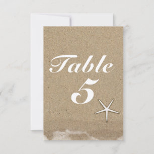 Tarjeta de número de mesa de fiesta de arena húmed