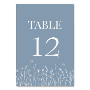Tarjeta de Número de Mesa de Flor Silvestre y Mari