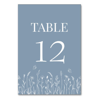 Tarjeta de Número de Mesa de Flor Silvestre y Mari