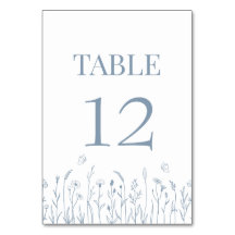 Tarjeta de número de mesa de Flor silvestre y Mari