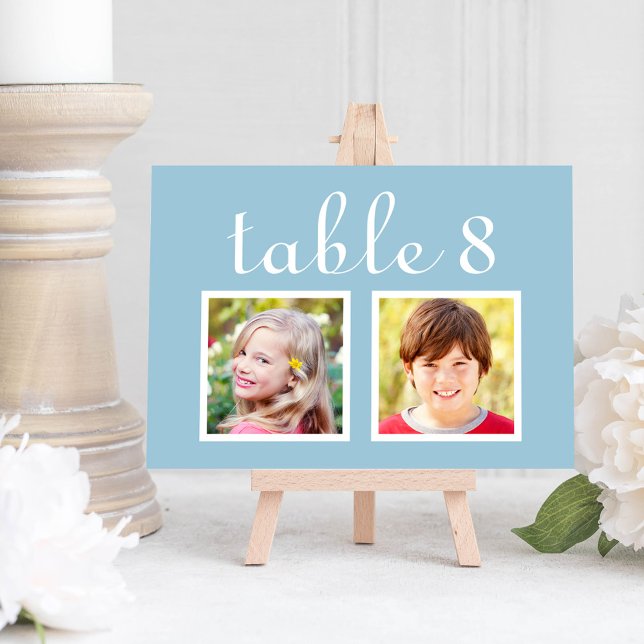 Tarjeta de número de mesa de foto de la infancia e (Subido por el creador)