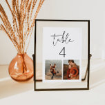 Tarjeta de número de mesa de fotografía Minimalist<br><div class="desc">Este número de tabla boda presenta un tipo de letra manuscrito y un diseño minimalista moderno con dos ranuras para fotos. Cambie fácilmente el número para crear todos los números de la tabla e intercambie las fotos para que coincidan con el evento. Par con cualquier cosa en la colección ADELLA...</div>