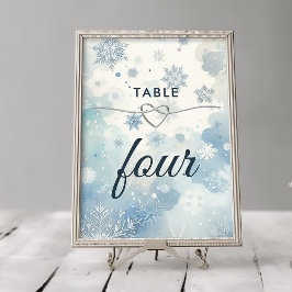 Tarjeta de número de mesa de invierno mágico